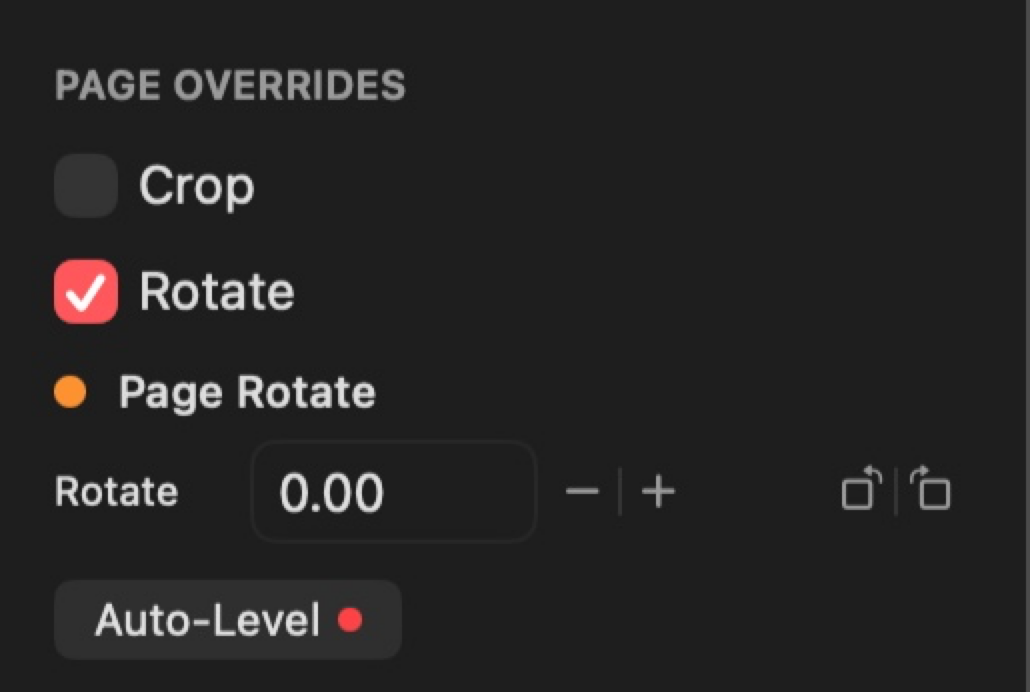 Auto-Level button with confidence indicator