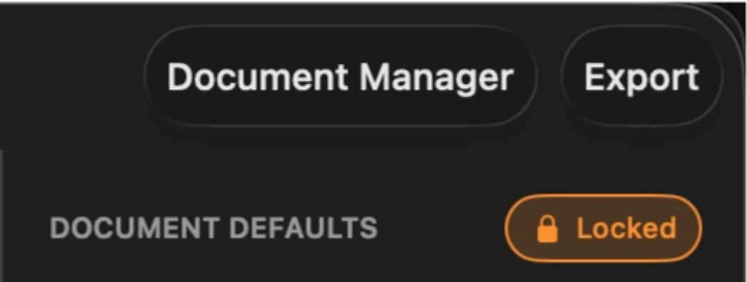 Locked defaults with orange pill button