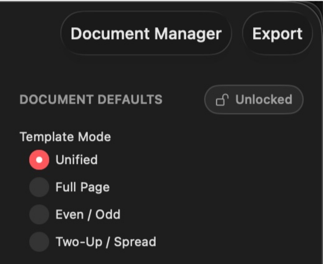 Unified mode with single template