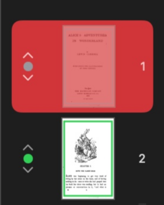 Skipped page with gray overlay