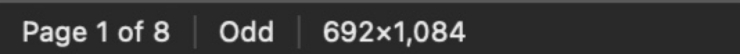 Status bar showing page info