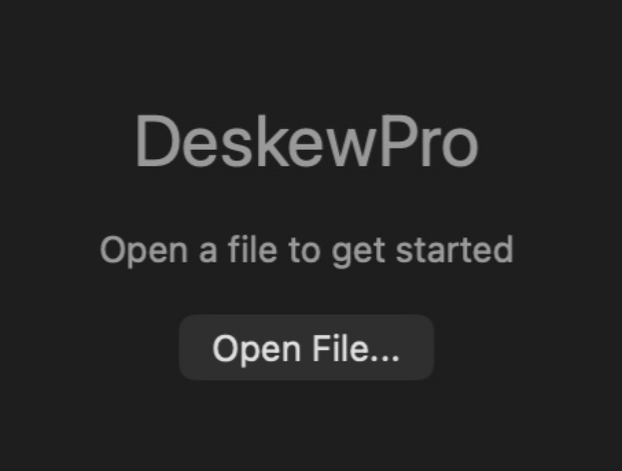DeskewPro welcome screen